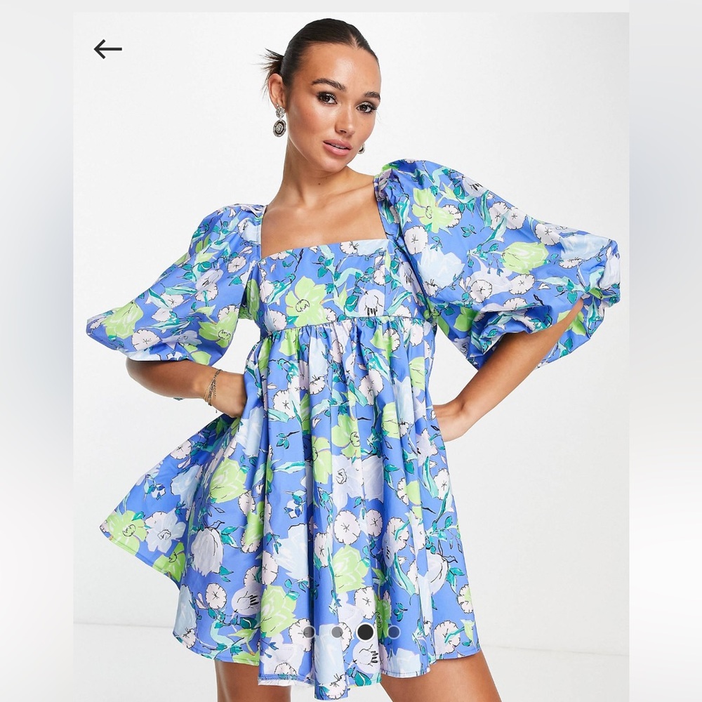 Asos edition puff sleve empire mini dress